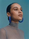 Pulse Beaded Hoops (Blue)