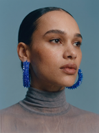 Pulse Beaded Hoops (Blue)