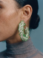Surge Beaded Hoops (Green)