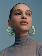 Surge Beaded Hoops (Green)